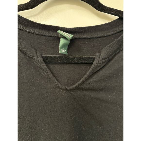 Wild Fable Large Boxy Long Sleeve Black and Tie Dye Cotton Tee Top - Picture 4 of 5